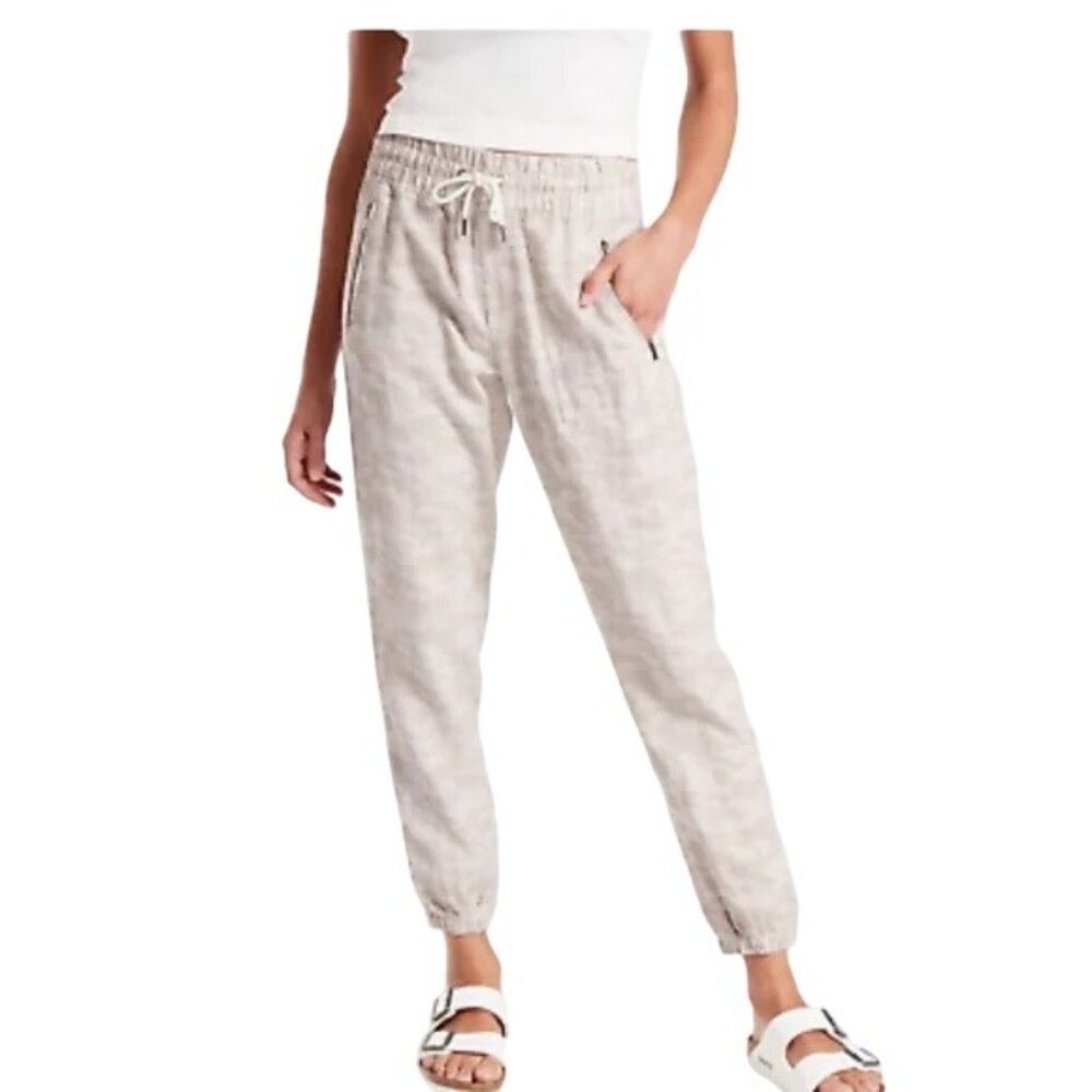 Athleta Camo Cabo Linen Jogger Women’s 10 Athleisure Travel Pant Worn Once! - Picture 12 of 12